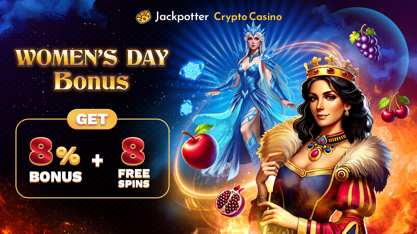 🌸 Happy International Women’s Day - Get 8 % Bonus + 8 FS ! 👑
